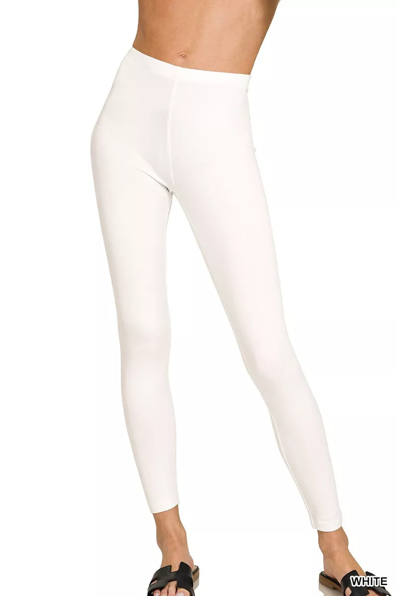 Zenana Premium Cotton Full Length Leggings WHITE e01940507d6448e59af17df3178d3242-Max-Origin