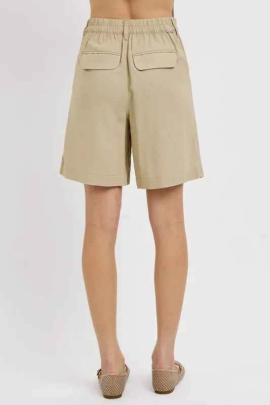 RISEN High Rise Pleated Front Shorts e024a73e-20c4-4a70-b7a4-1fc2e0be111d-Max
