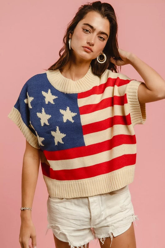 Star Patches American Flag Sleeveless Sweater e041ed99-b2cc-460c-9808-ad10a9736bf9-Max-Origin