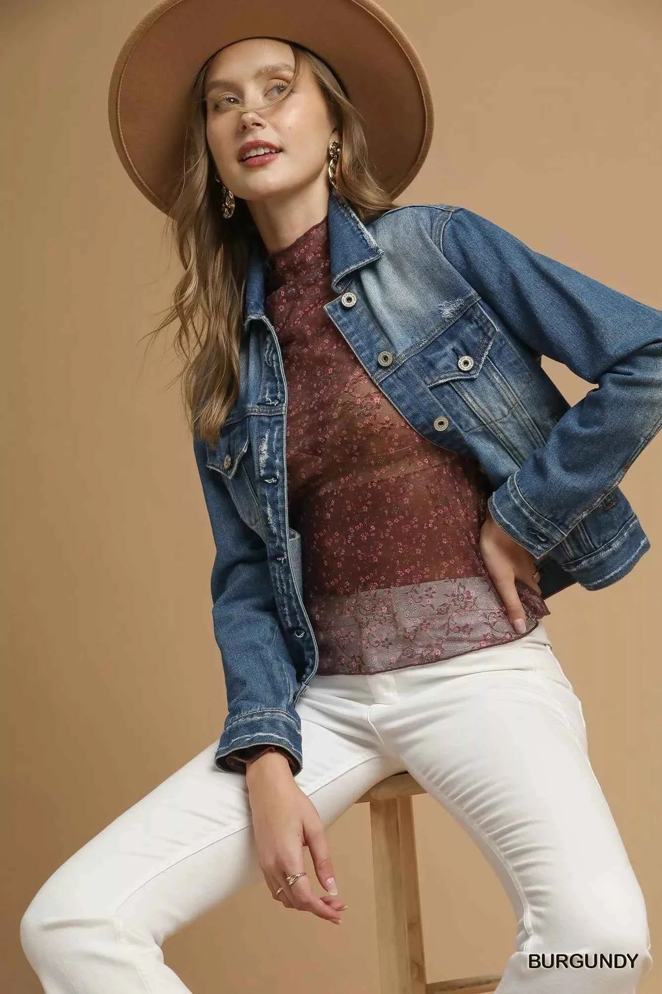 Umgee Nylon Lace Mesh Long Sleeve Top e051589d-88c1-4278-9a6a-91631d1973c8-Max-Origin
