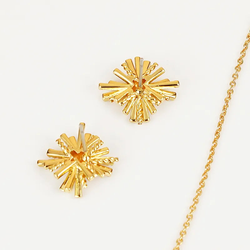 Starburst Gold-Plated Earrings and Necklace Set e05601dd-ab91-4068-a6ca-45b9cf9ed38f-Max