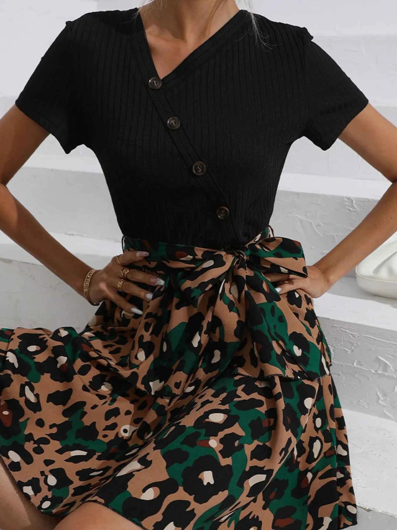 Leopard Short Sleeve Dress e05ab4b518cf4482abf76a9d9d132814-Max-Origin