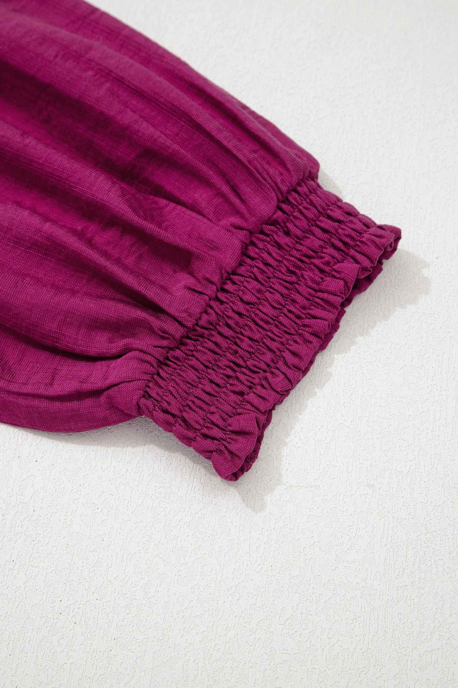 Wild Ginger Plus Size Contrast Trim Button V Neck Puffy Bracelet Sleeve Blouse e05f11aaa495042e