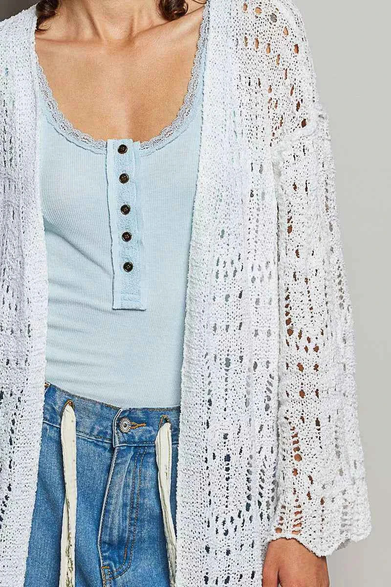 POL Openwork Lightweight Open Front Cardigan with Scalloped Edge e0668901-2148-4af4-a26a-c3892dd3f1d7-Max-Origin