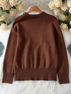 Ribbed Hem Round Neck Sweater e0759d99-5028-4aaa-9bf5-48b36aedb9fd-Max-Origin