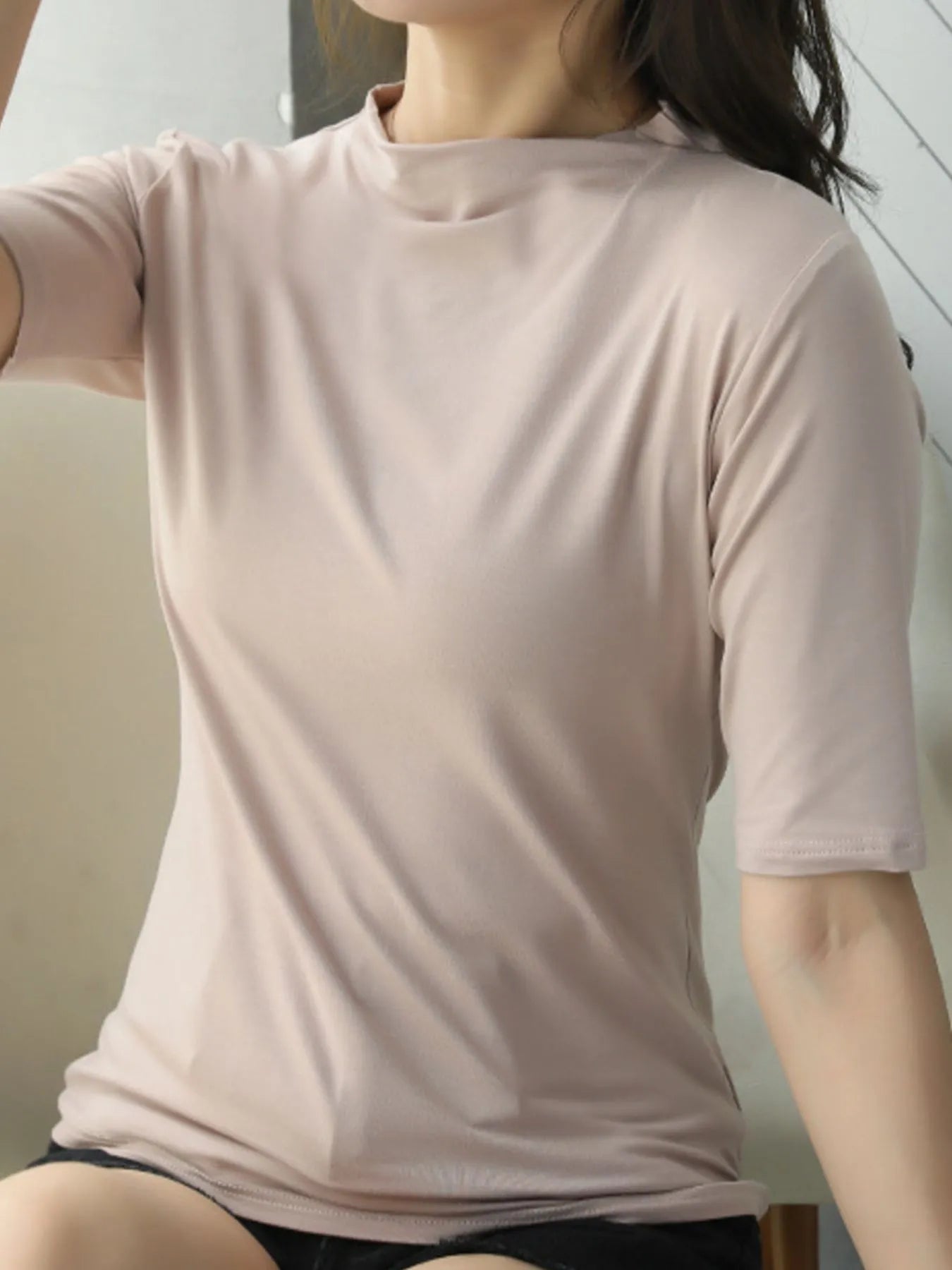 Solid Color Short Sleeve T-Shirt e07f58bb-d1dc-4d11-b657-c7c5d17cf822-Max-Origin