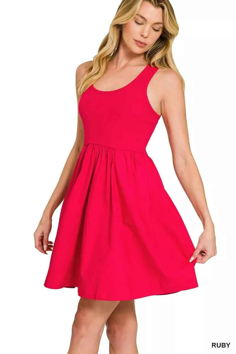 Zenana Combined Knit & Woven Midi Dress e08d618cda4d40989b1ef8bedb813c68-Max-Origin