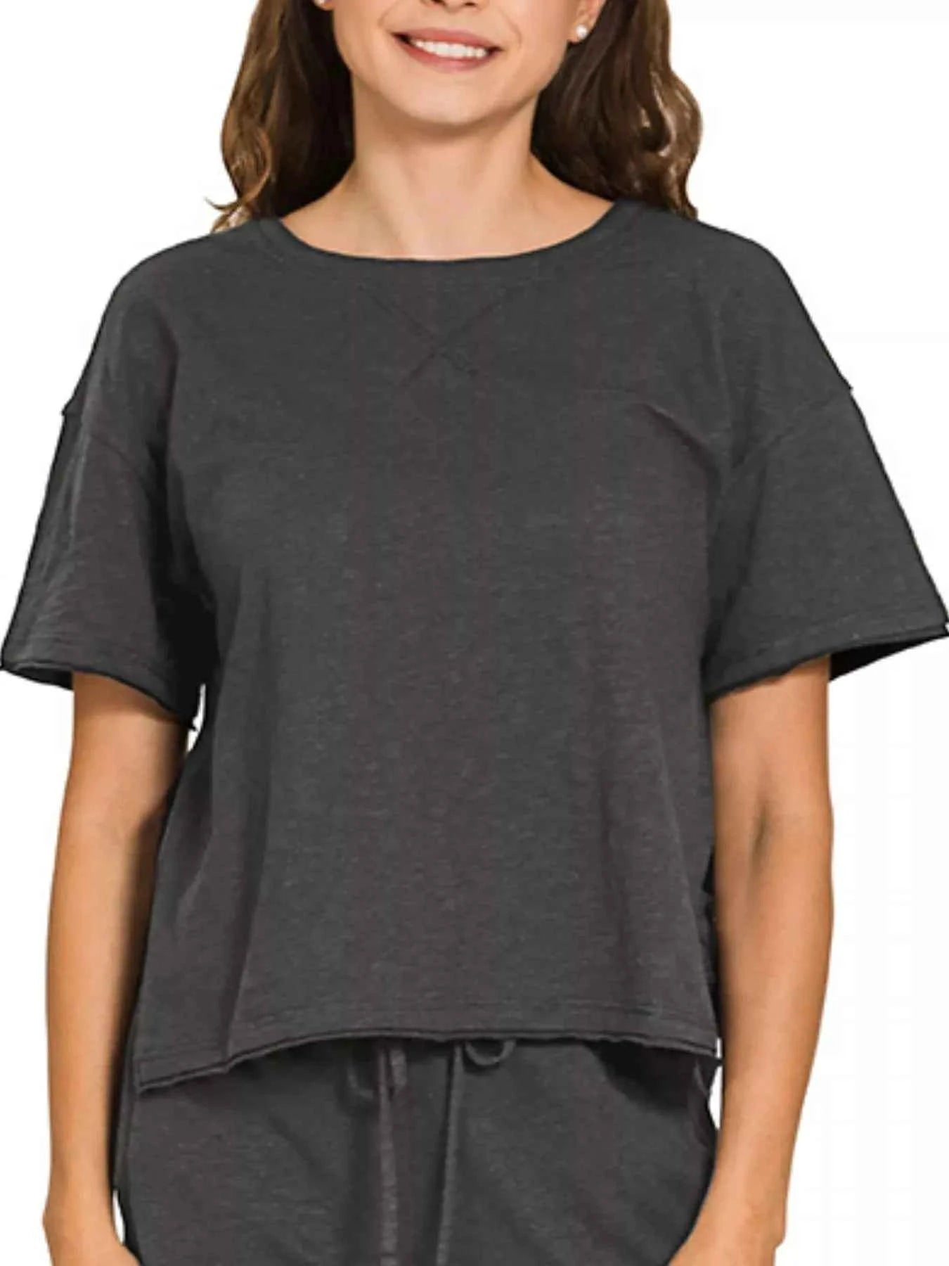 Zenana Cotton Slub Short Sleeve Tee and Pants Set e0a70e3d-07bf-4737-93e6-155635d8e563-Max-Origin