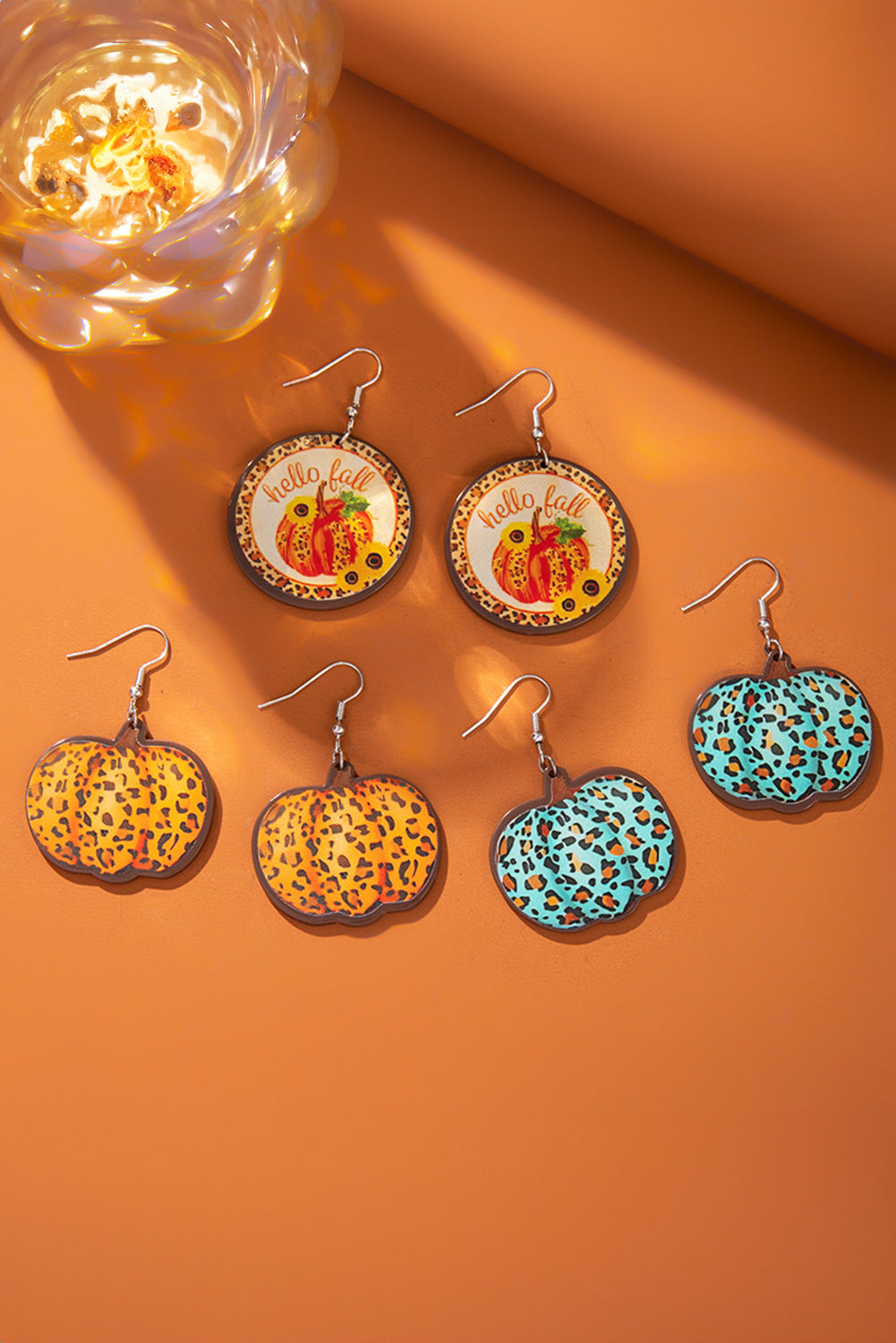 Orange Leopard Pumpkin Hook Earrings e0b1f3bfe64cc615