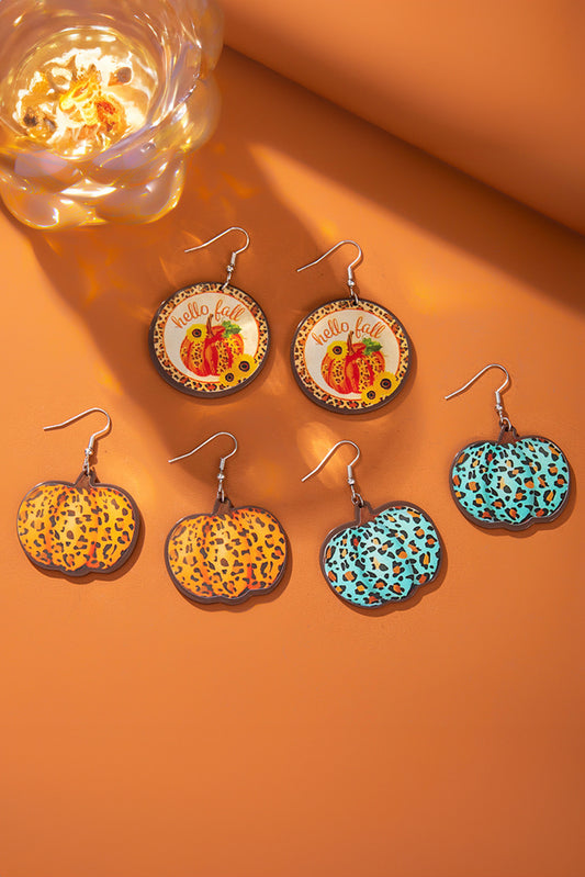 Orange Leopard Pumpkin Hook Earrings e0b1f3bfe64cc615