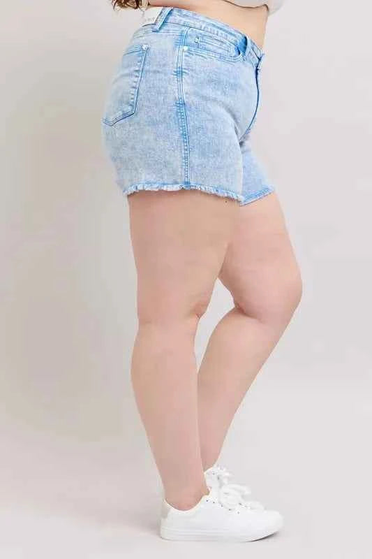 Judy Blue Plus Size Mid Rise Garment Dyed Denim Shorts e0c1433fcd7a48449022675136968d08-Max-Origin