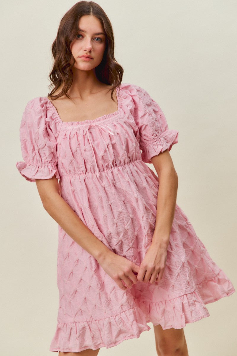 SO ME Texture Woven Ruching On Bust Mini Dress e0c1885e1cd343568eb636ab20717f13-Max