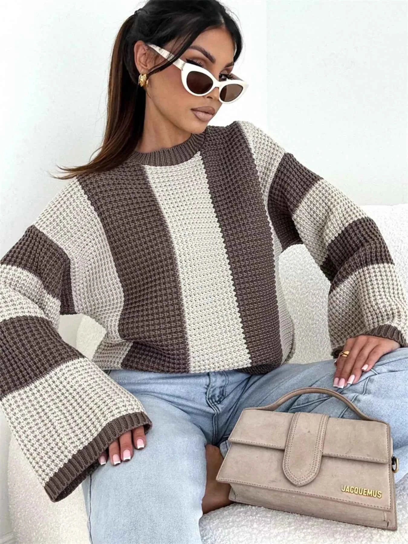 Color Block Long Sleeve Sweater e0c83d4fd18f41e5b43ea927f4996817-Max-Origin