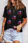 Sequin Pumpkin Round Neck Short Sleeve T-Shirt Black e0d4b0bc-5d94-4f58-886c-b0595bcc7283-Max