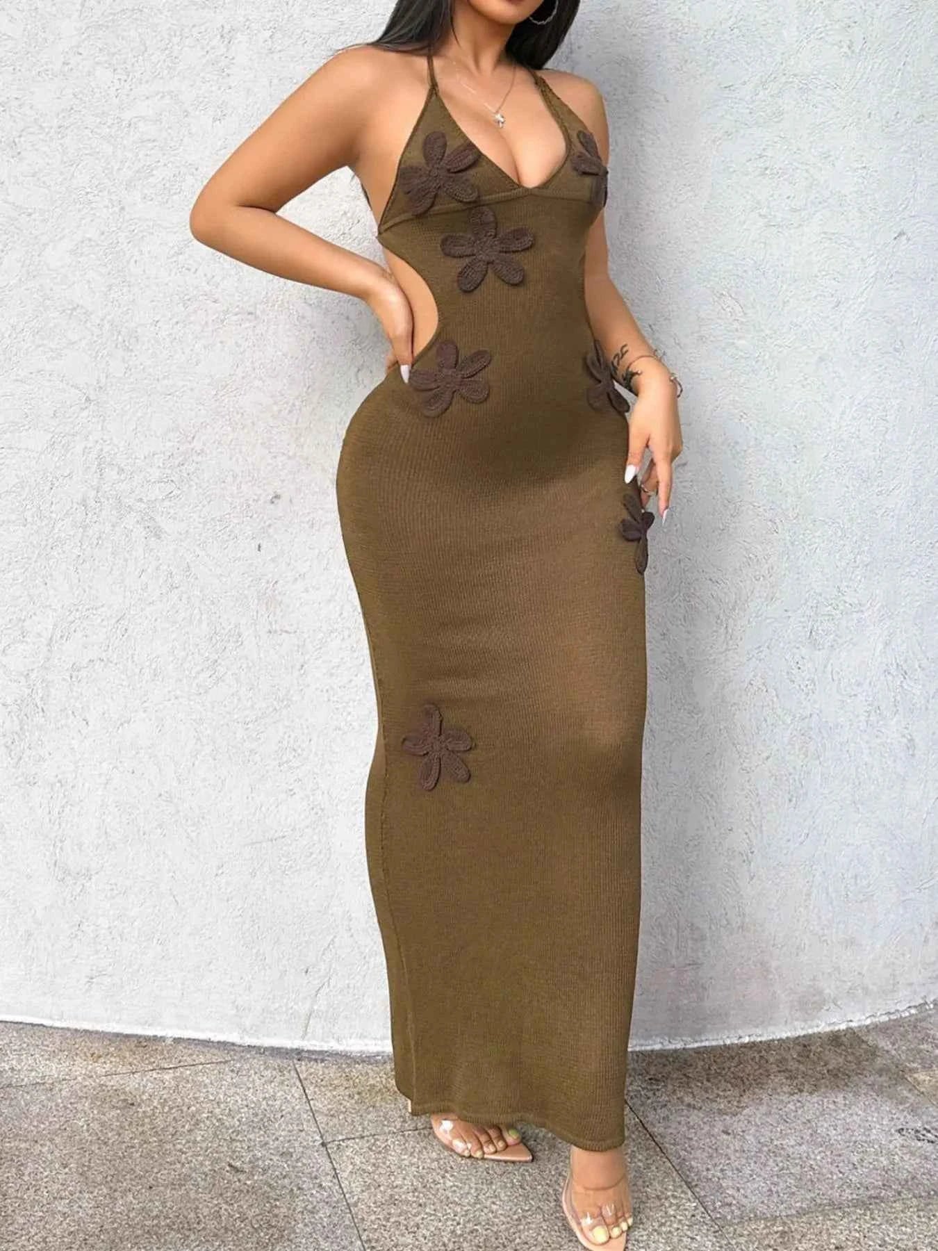 Flower Halter Neck Maxi Knit Dress e0d7b400-c7de-46c5-9a20-4ed875982e2b-Max-Origin