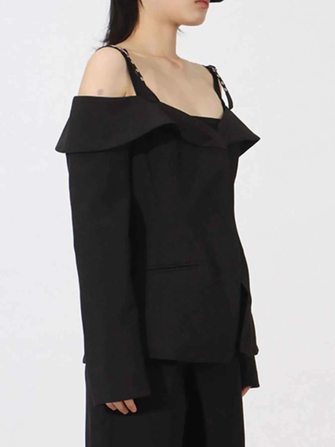 Ruffled Cold Shoulder Long Sleeve Outerwear e0d92aac-6466-42dd-a746-d4b3a6e542bb-Max-Origin