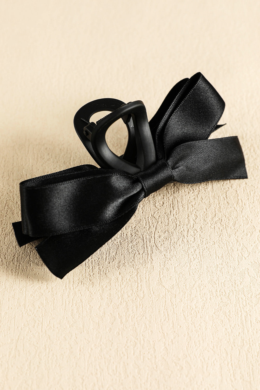 Light French Beige Solid Color Ribbon Bow Decor Hair Clip e0ed2d8a93957998