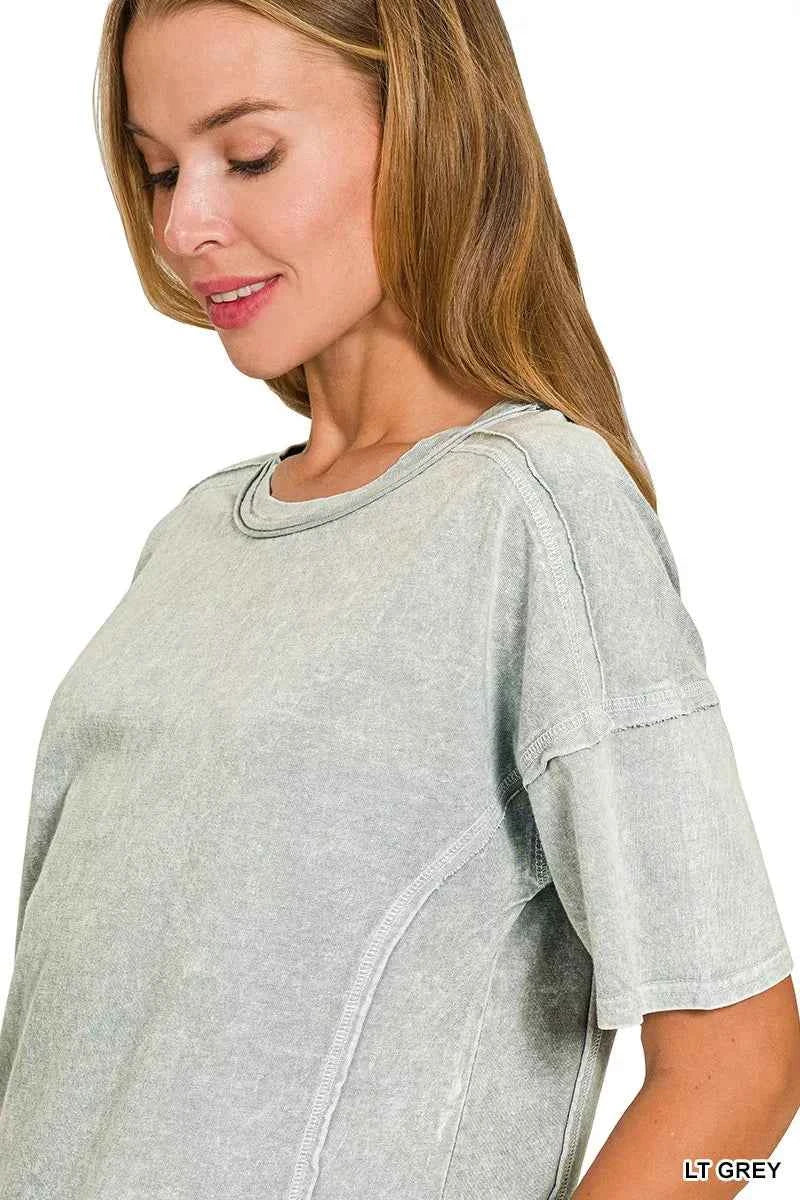 Zenana Halo Snow Washed Short Sleeve Tee and Shorts Set e10e4629d0cc40299389acb5c3dca4b2-Max-Origin