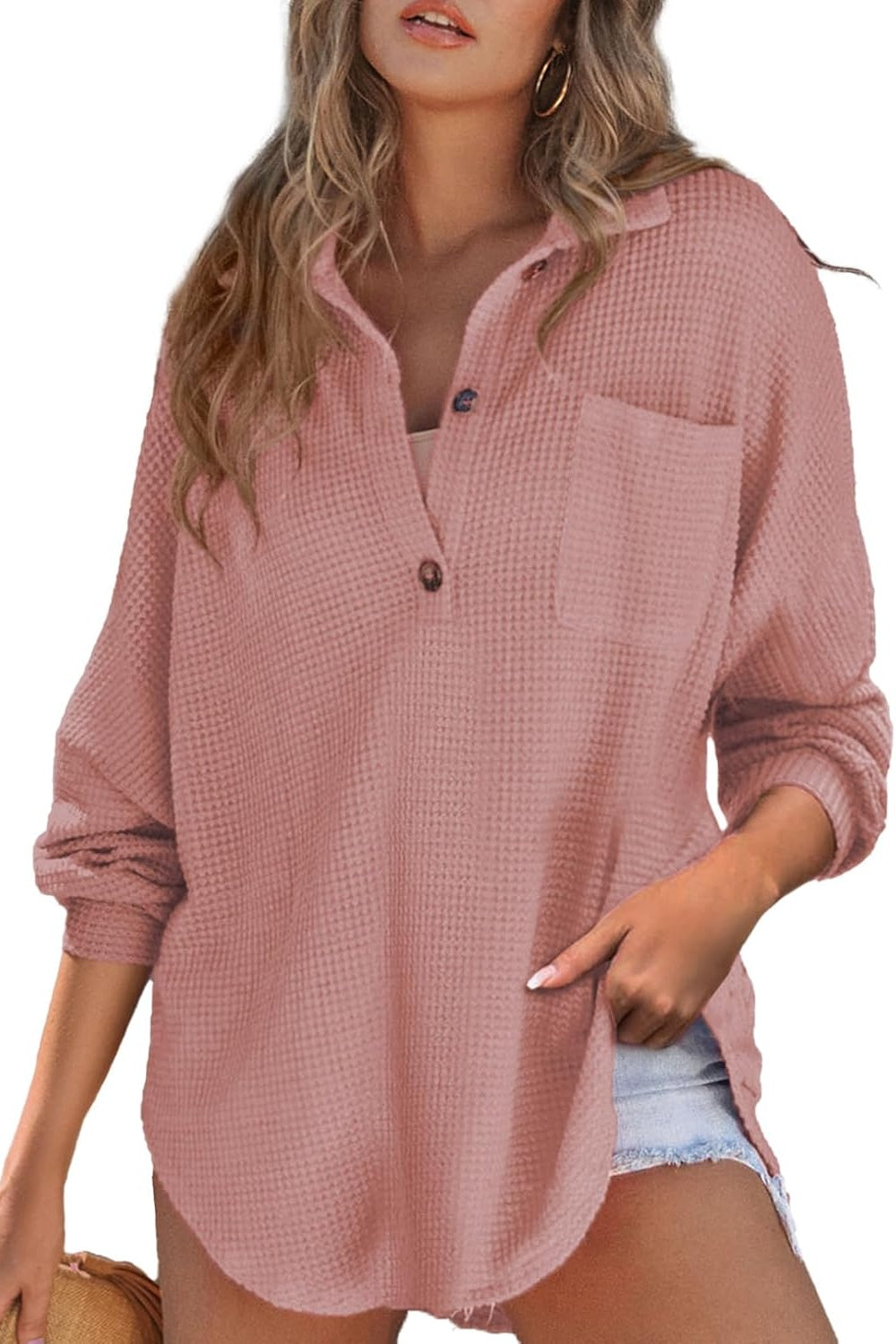 Half Button Long Sleeve Sweatshirt