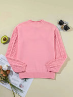 Textured Notched Long Sleeve Sweater e1223605-c2ef-4989-a476-c578a40b920c-Max-Origin