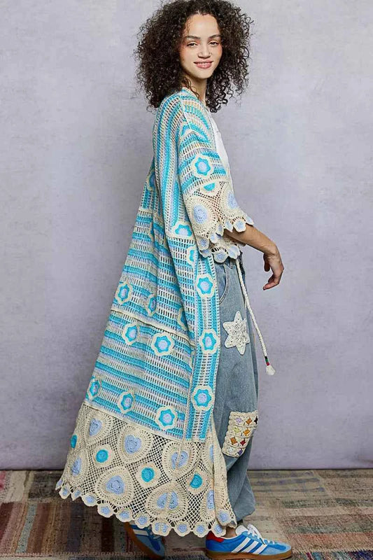 Striped and Floral Pattern Crochet Longline Cardigan e12e637c-9219-46bc-b9b7-ebc07d6ea7b8-Max-Origin