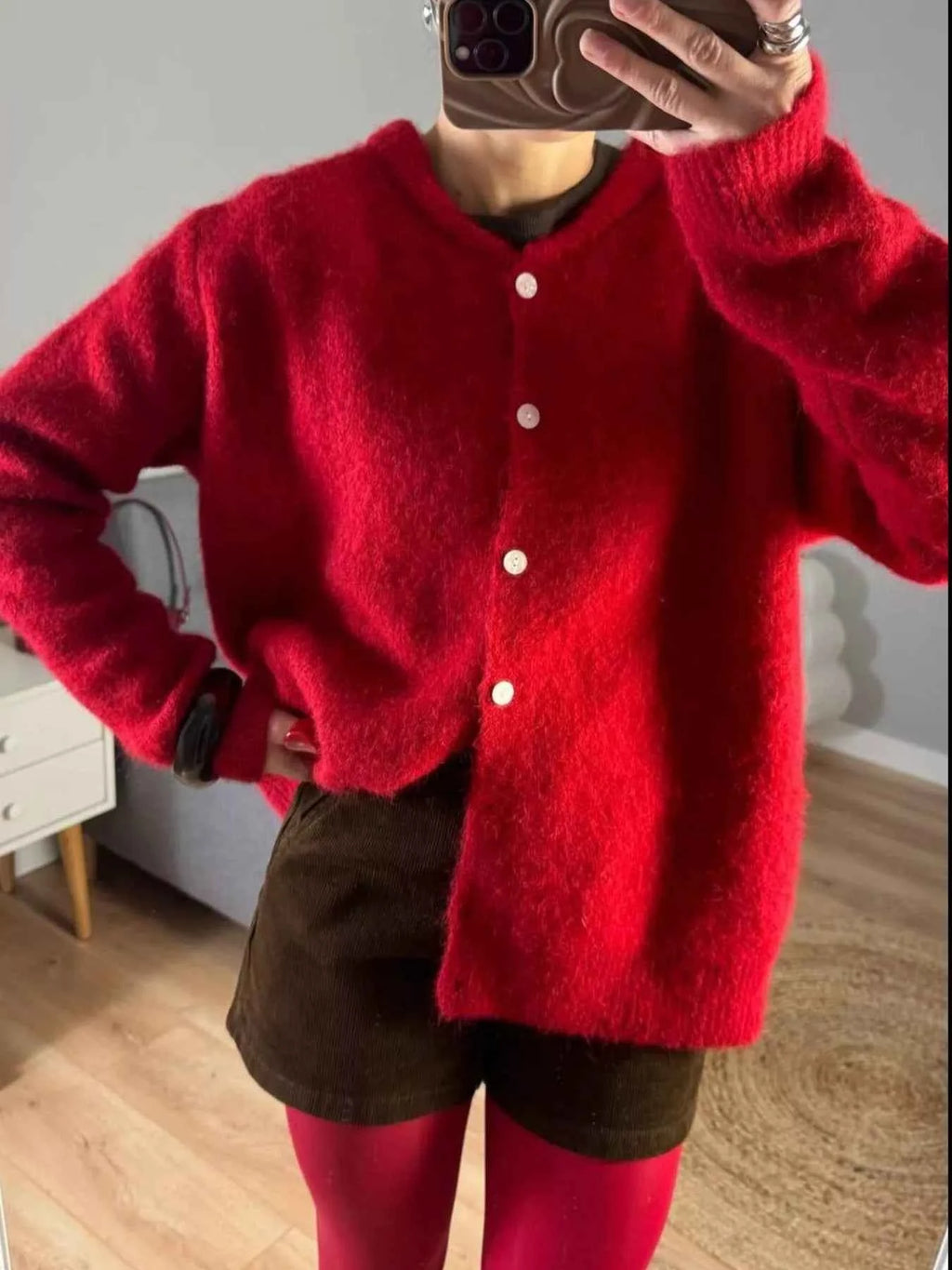 Button Up Long Sleeve Cardigan Deep Red e12f7f6c-1fb0-4cd9-a181-bf3bf422a83c-Max-Origin