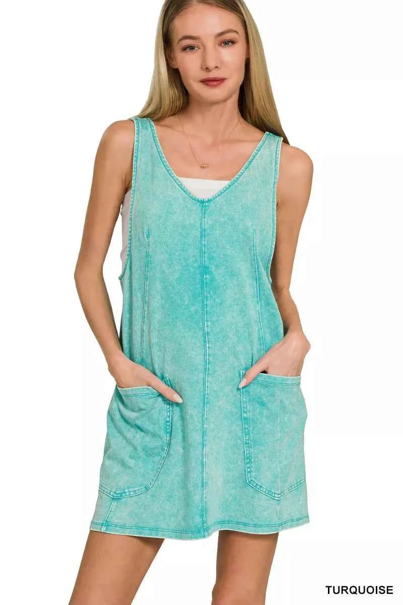 Zenana Acid Washed Overall Knit Mini Dress TURQUOISE e13811068c1f4834b3df6aa2f3cad4ce-Max-Origin