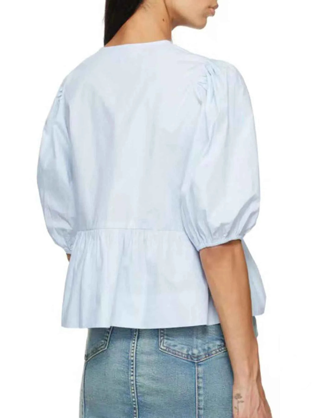 Puff Sleeve Bow Tie Blouse e13e774c-56ce-481a-a526-d701e09779cd-Max-Origin