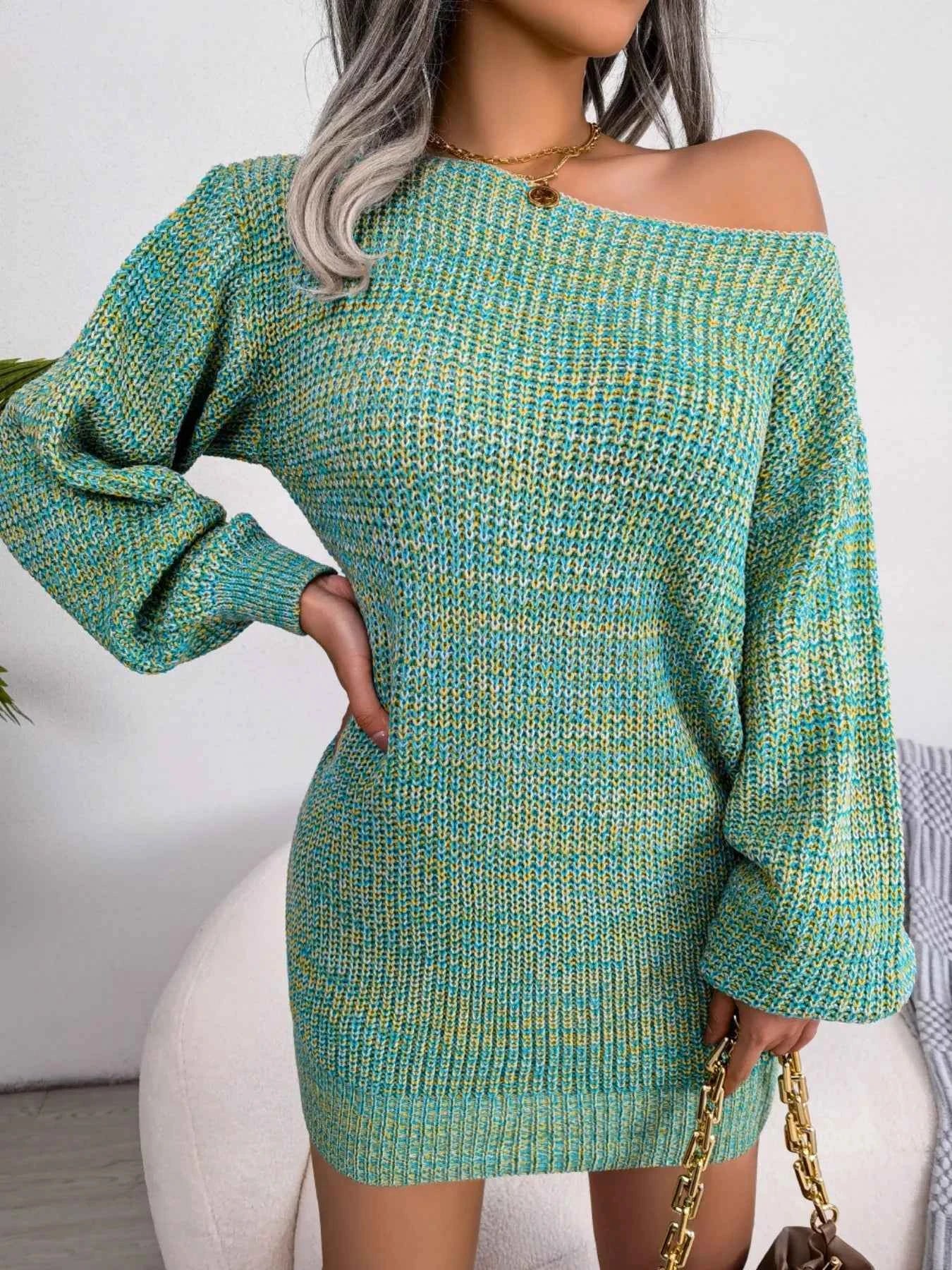 Multi-Color One-Shoulder Sweater Dress Air Force Blue e143302a-794e-4360-a617-35c78e28275b-Max-Origin