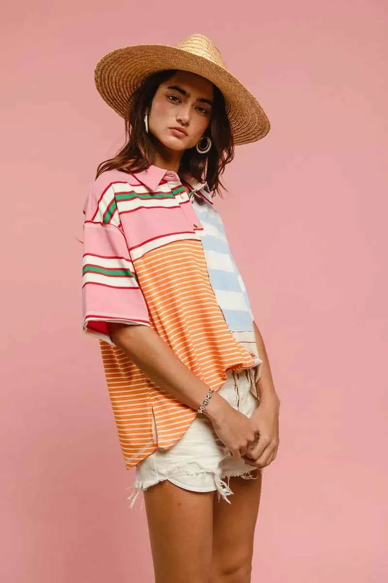 BiBi Mix And Match Stripe Color Block Shirt e15314901dfc4ec183970e91da46b26e-Max-Origin