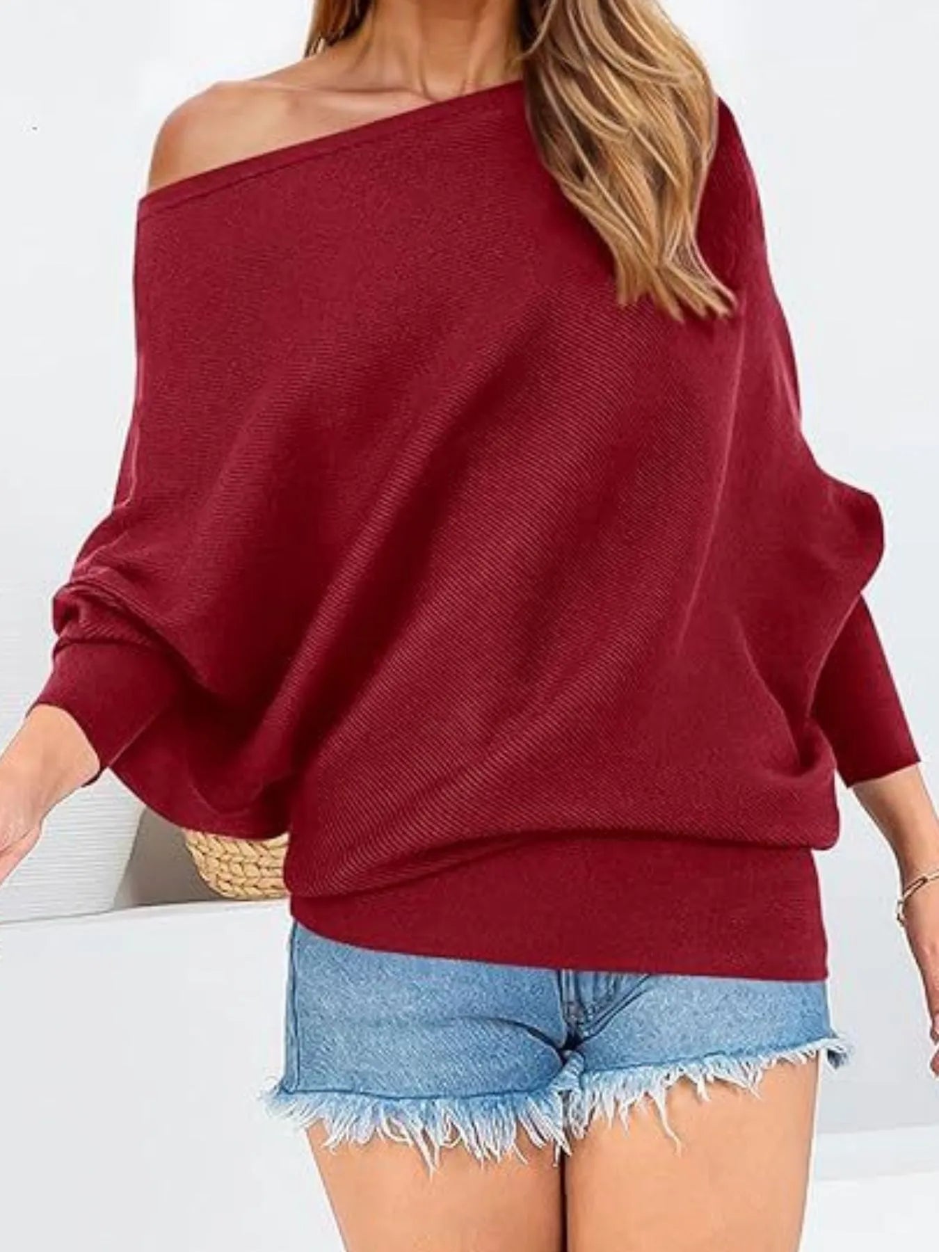 Full Size Single Shoulder Ribbed Knit Top Plus Size e15b6d27-cd8f-4696-b722-d607494de8c3-Max-Origin