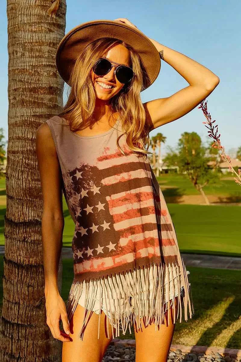 American Flag Print Knit Sleeveless Top e162834db8f34141ae84a7b9988a4e21-Max-Origin