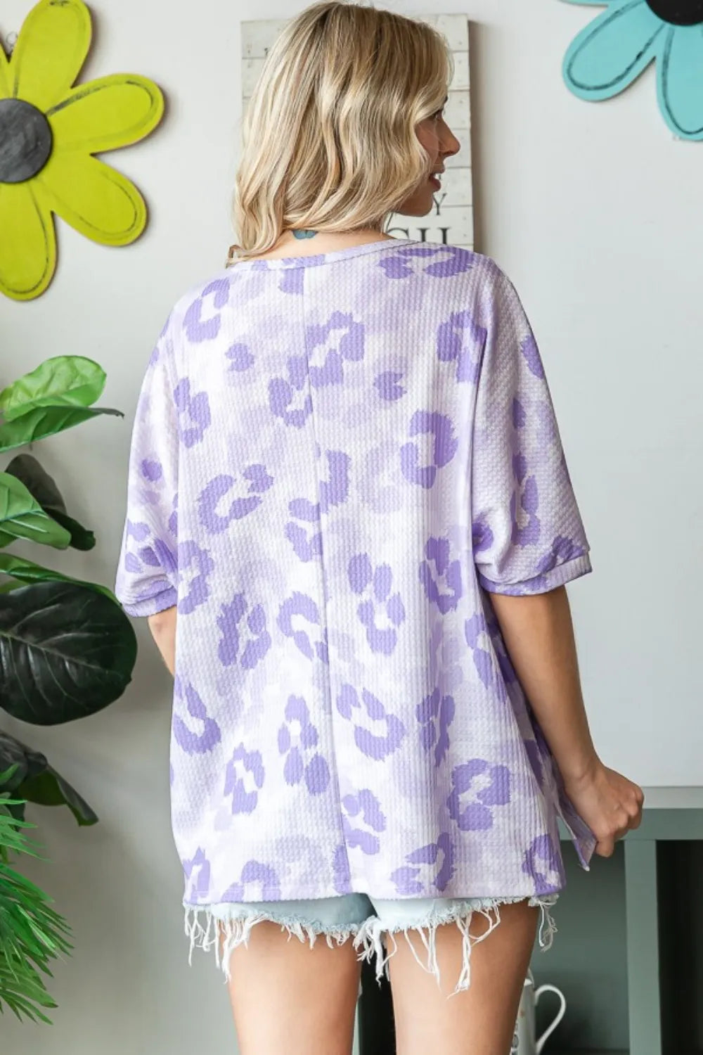 HOPELY Print Waffle Oversized T-Shirt e16af39b-d7e4-49c2-8910-157c358352c7-Max