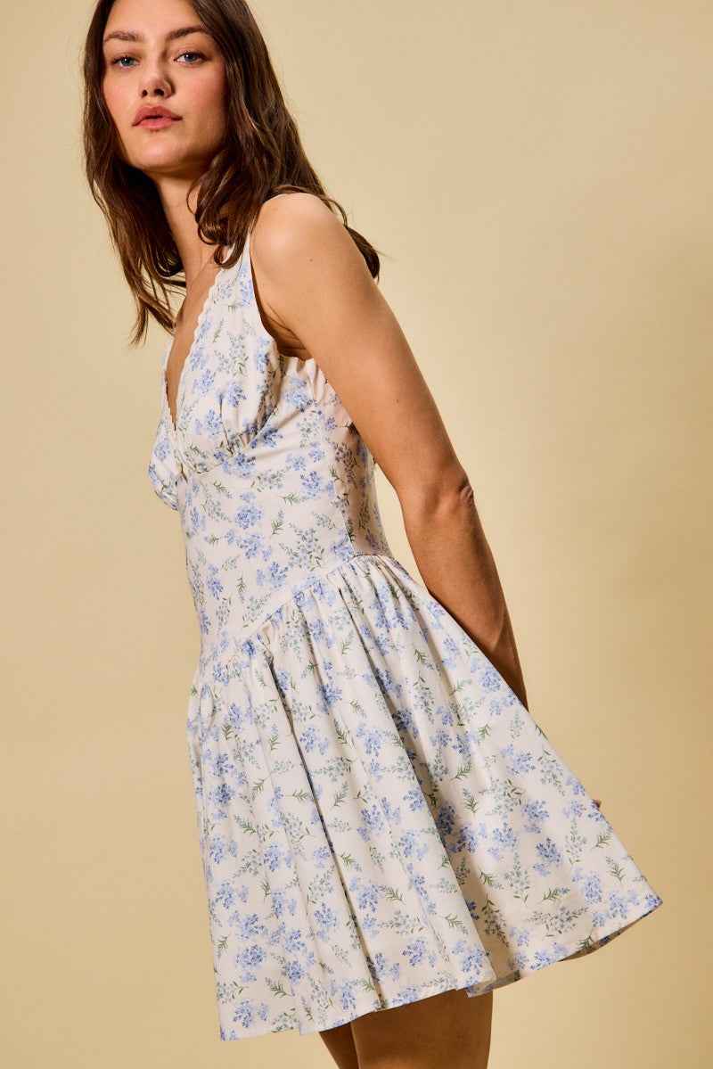 SO ME Froal Print Fit and Flare Dress e16fe1d118b442609628fdd63b5606d8-Max