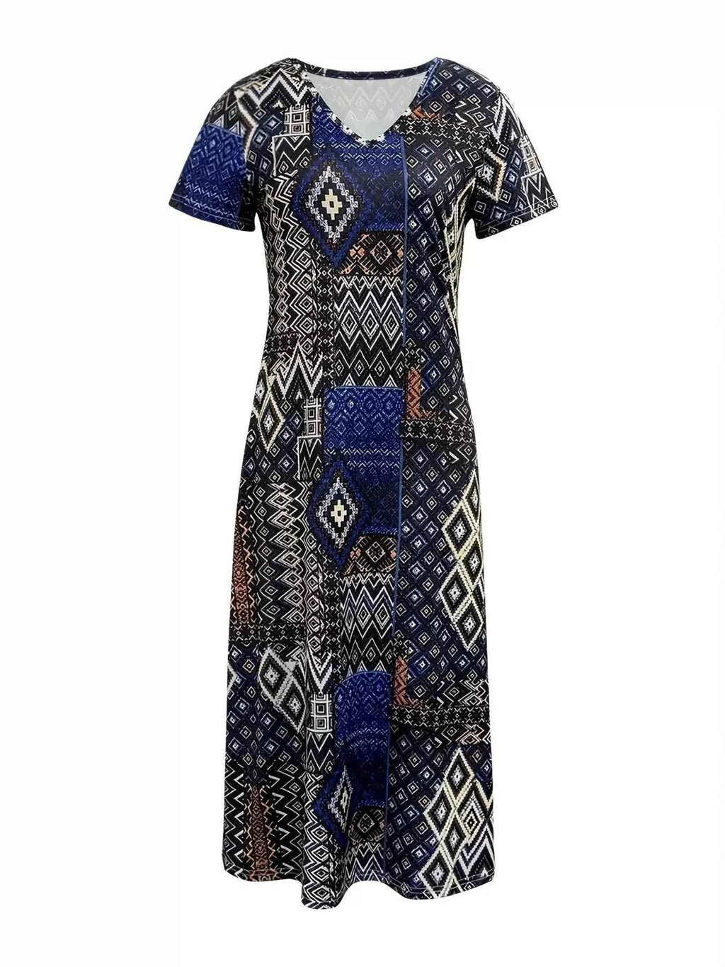 Plus Size Geometric Print V-Neck Short Sleeve Dress e181e593d14f420fbcb07eaa209b466d-Max-Origin