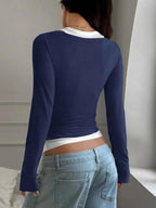 Slim Fit Long Sleeve Fake Two Piece T-Shirt e1841933-5a21-44f8-9590-2487810ec502-Max-Origin