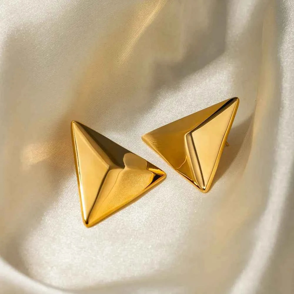Stainless Steel 3D Triangle Earrings e185b371-27ff-4da5-a8a8-803bc5ad032b-Max