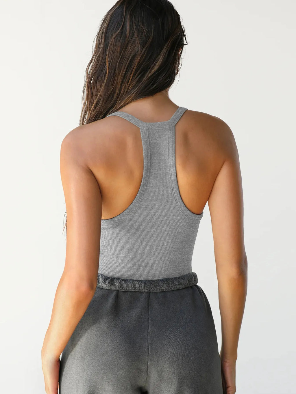 Ribbed V-Neck Halter Tank Top e19d42bd0c4246ccbd66ef174bd8bcab-Max-Origin