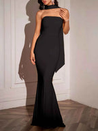 Tube Mermaid Maxi Dress with Scarf Detail e19efca5f6704cb99fc38db1a38b344b-Max-Origin