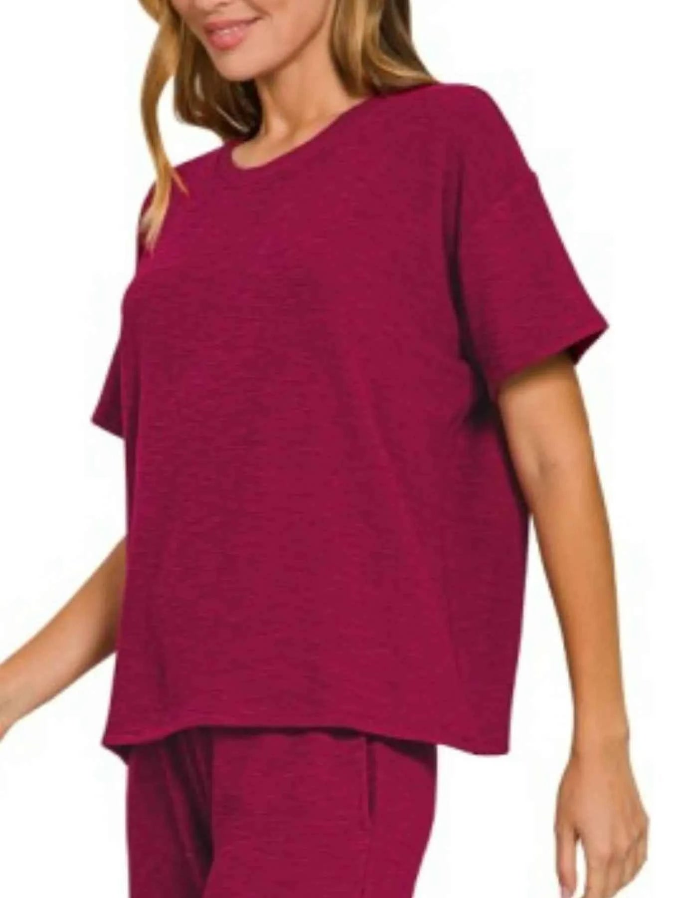 Zenana Slub Short Sleeve T-Shirt and Pants Set e1a94233-c02c-4133-969b-d6f7b855d1b6-Max-Origin