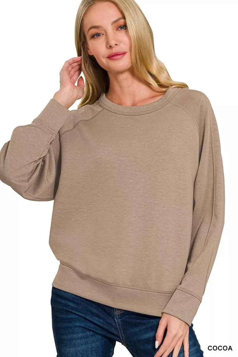 Zenana Scuba Round Neck Sweatshirt COCOA e1b5829b99ba43c88dfe050114ecef0a-Max-Origin
