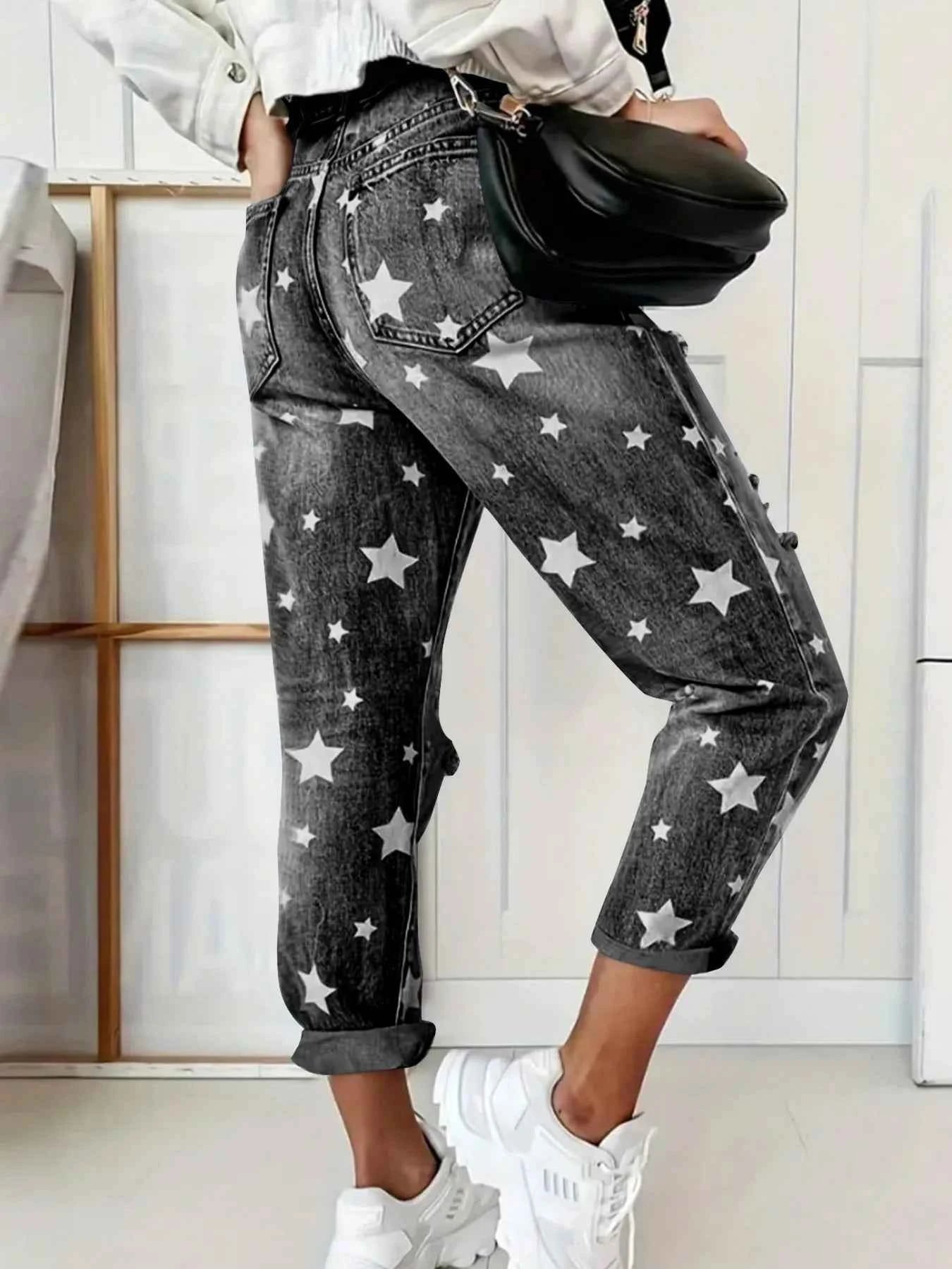 Star Print Distressed High Waist Boyfriend Jeans e1c095ae634c44709c0d3cf8c671b3bf-Max-Origin