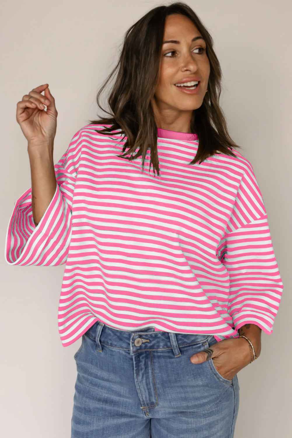 Red Striped Bowknot Backless T-Shirt e1c9528920223187