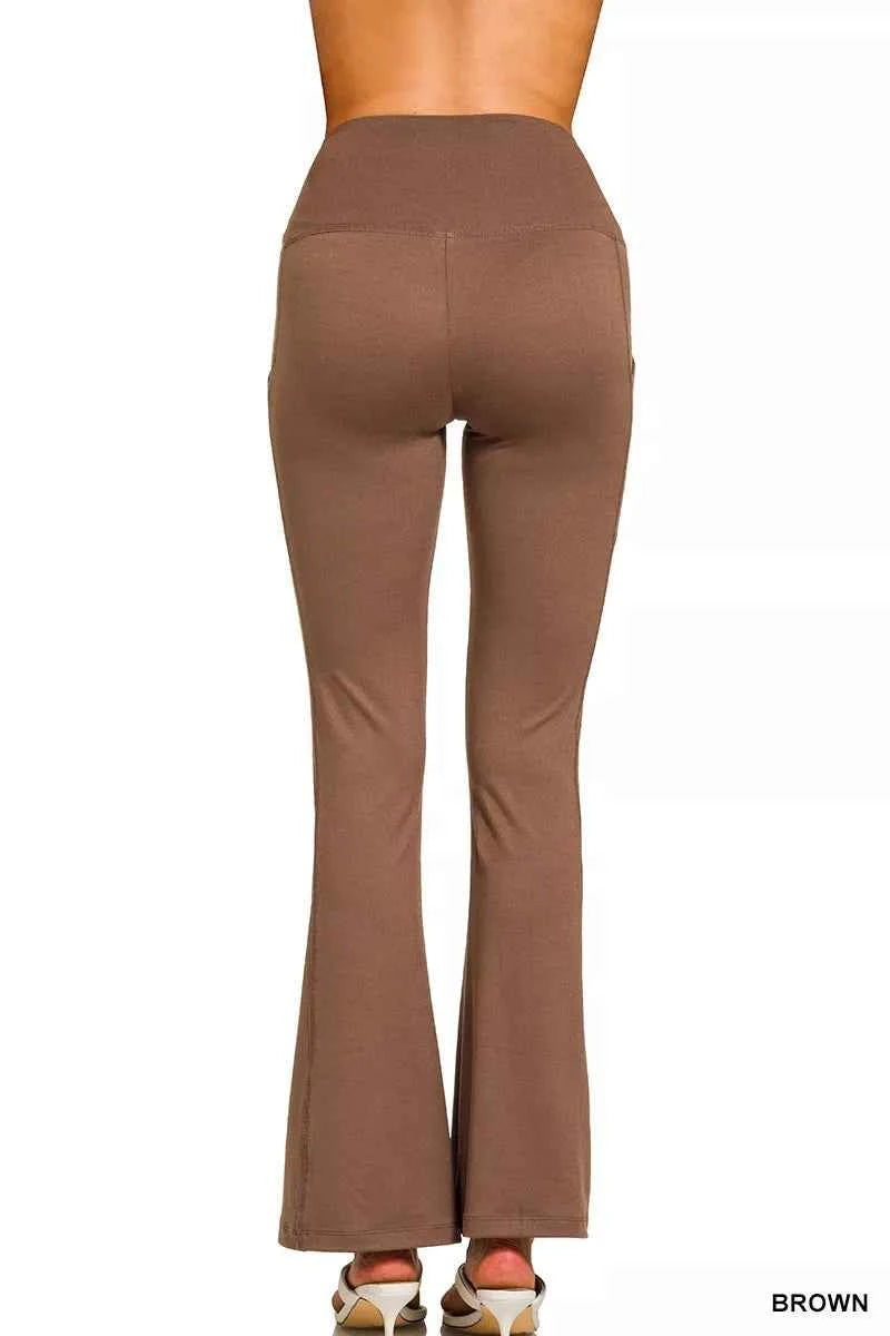 Zenana Brushed Dty Microfiber Flare Pants e1d7a5c514d049fe8d3646ba596e64bc-Max-Origin