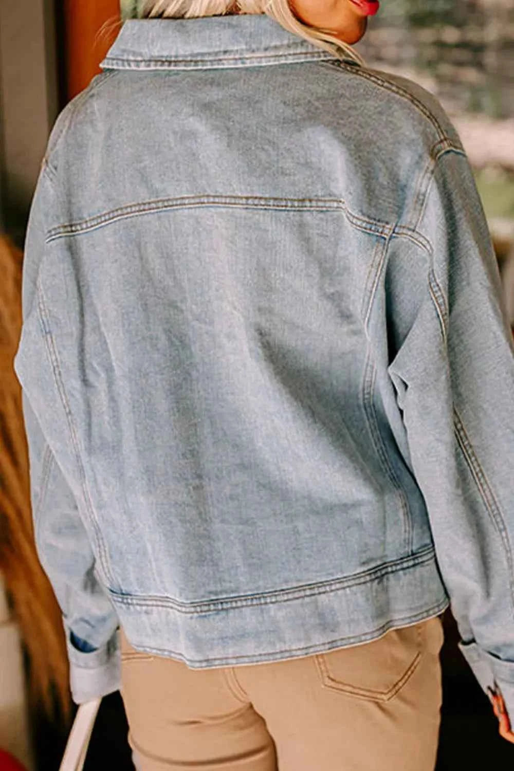 Zip Up Drop Shoulder Denim Jacket e1df82a9-5eed-4bb8-b8f4-f972d75c4748-Max-Origin