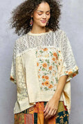 POL Floral Patchwork Lace Accent Blouse CREAM e1e23577-6f69-43a9-8933-e17f84fe6875-Max-Origin