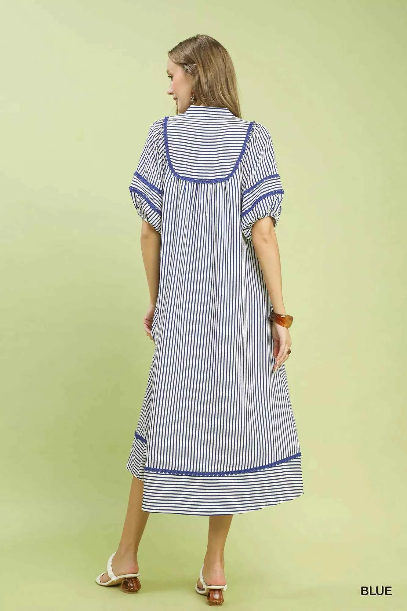 Umgee Striped Puff Sleeve Midi Dress e1e7d1bd-e04c-4b5e-b2ed-594739c2b86d-Max-Origin