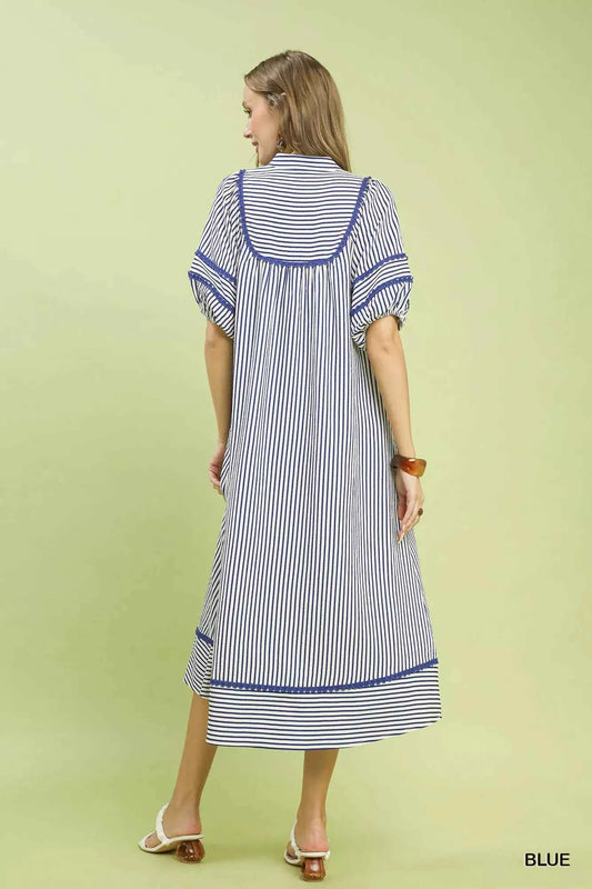 Striped Puff Sleeve Midi Dress e1e7d1bd-e04c-4b5e-b2ed-594739c2b86d-Max-Origin