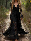 Lace Long Sleeve Maxi Dress
