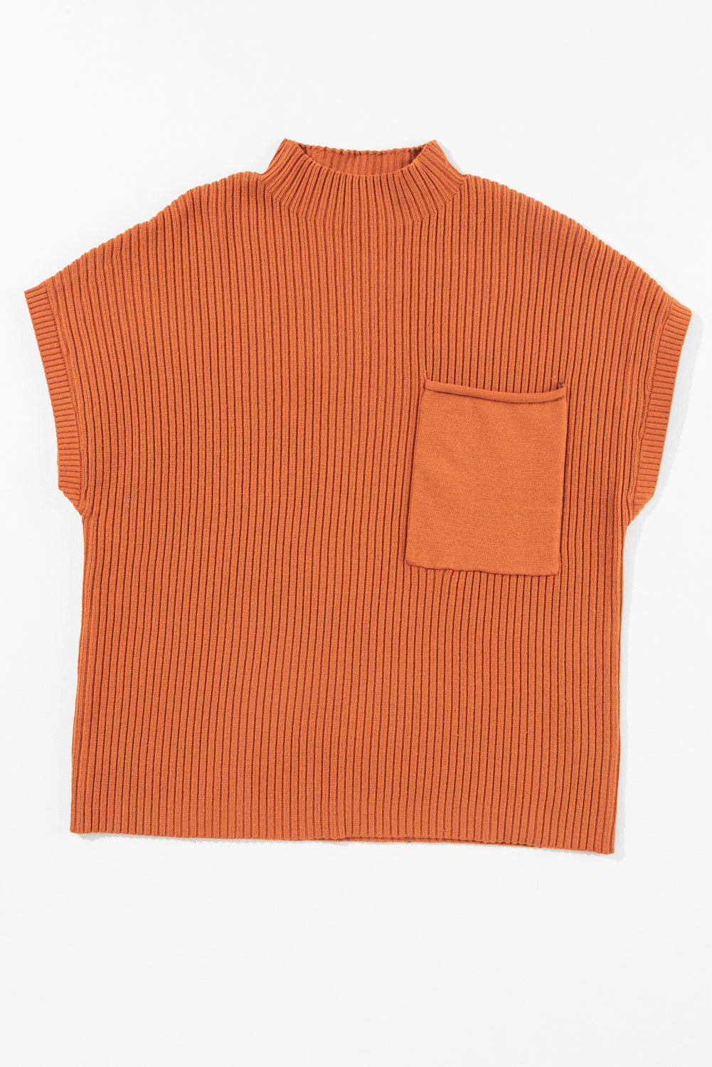 Green Patch Pocket Ribbed Knit Short Sleeve Sweater e1f1552ead38c15c